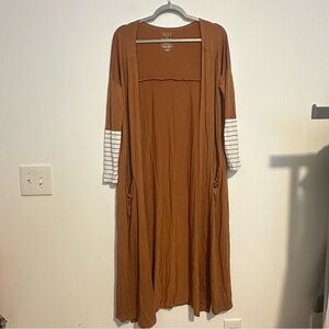 Moon + beck burnt orange cardigan with pockets